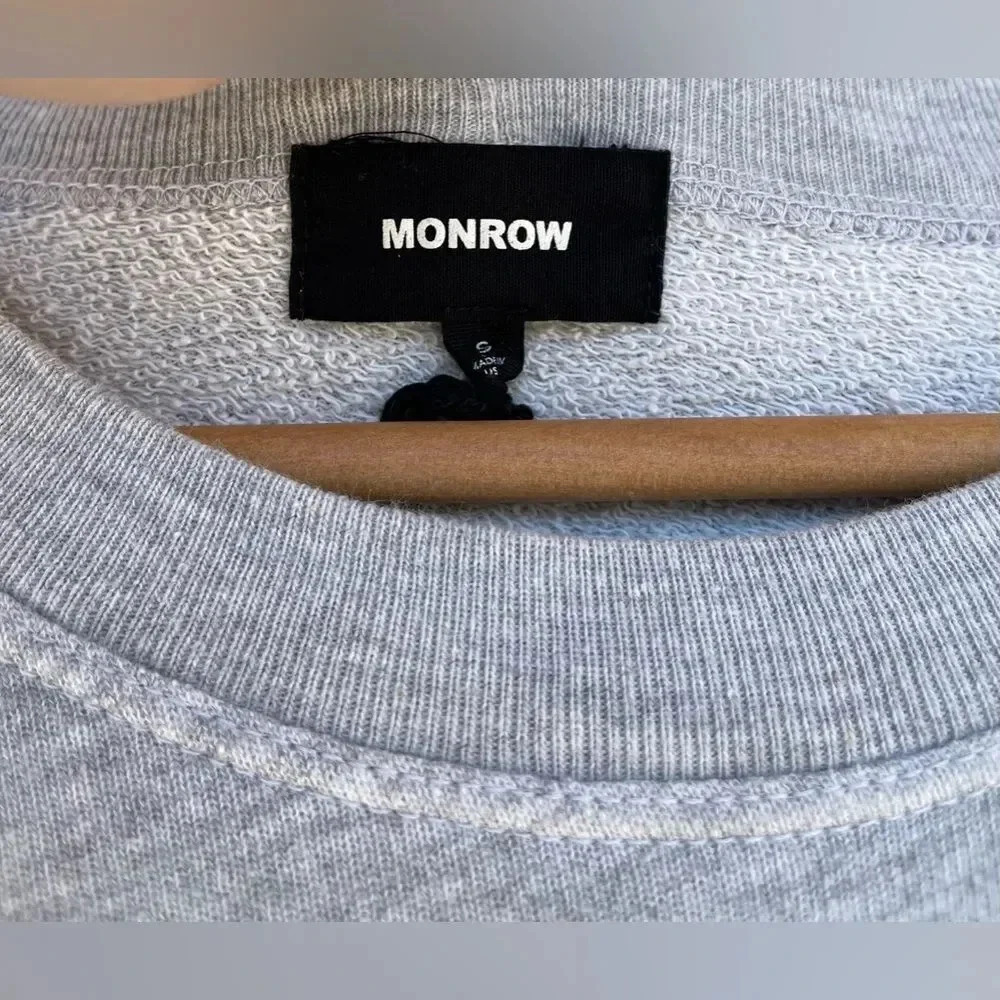 Monrow Oversized Leopard Print In Heather Grey Sm… - image 3